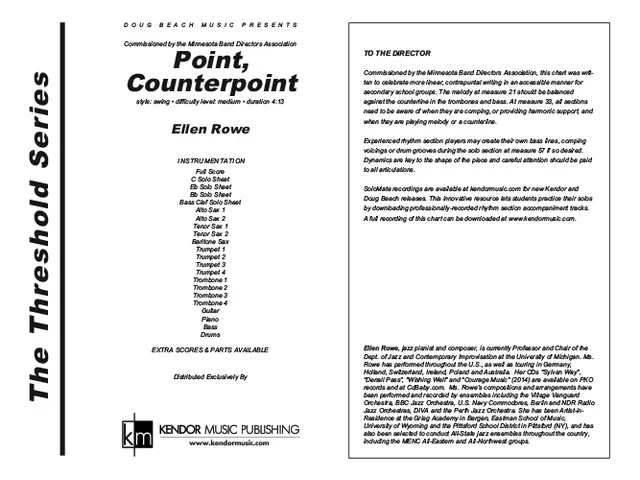 Kendor Music Point Counterpoint Full Score swing partitura