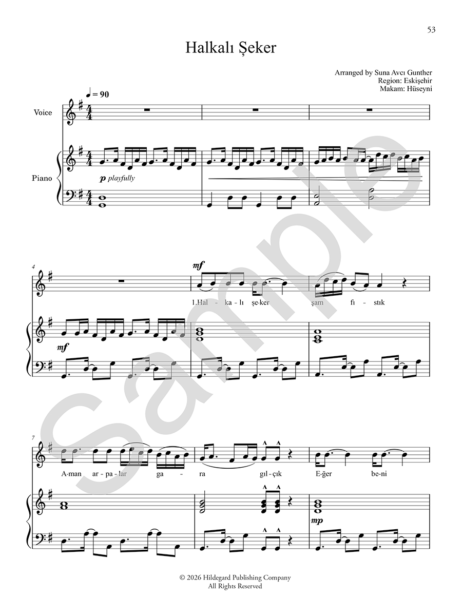 Hildegard Publishing Anthology of Turkish Song noty 10 písní