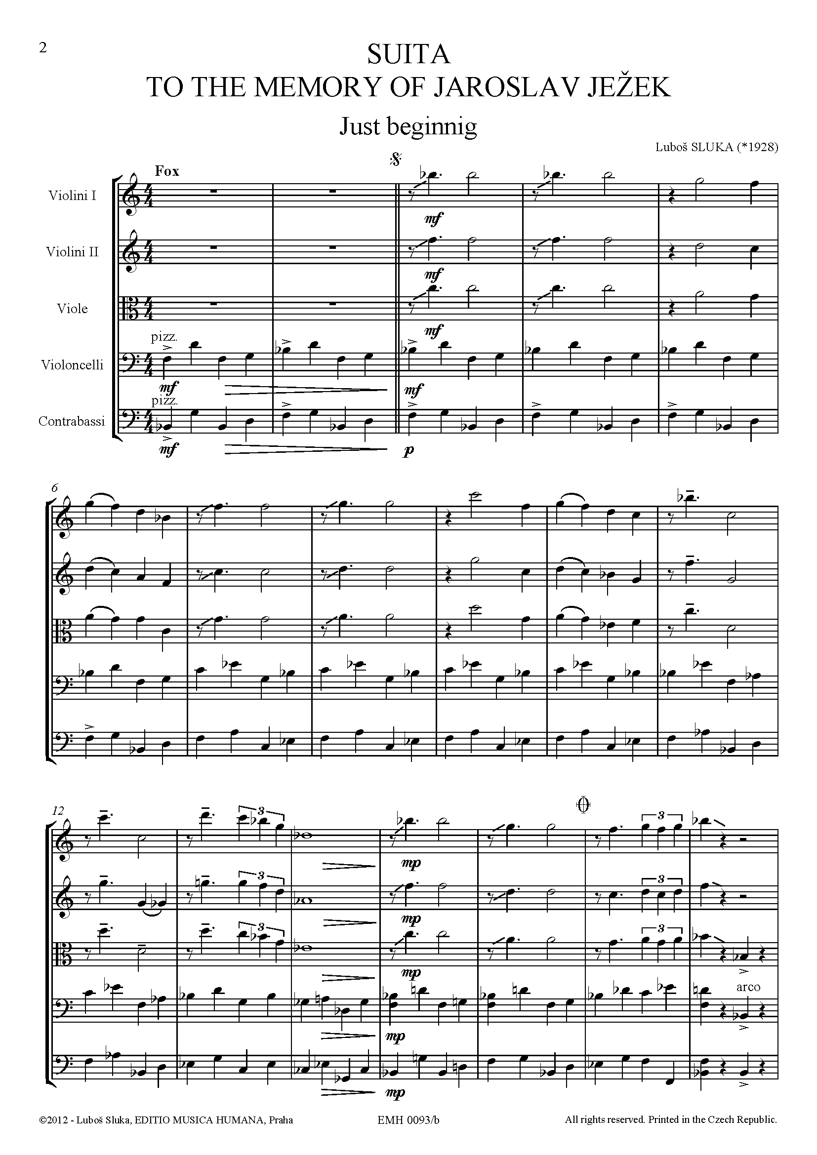 Editio Musica Humana Suite Jaroslav Ježek partitura 42 stran