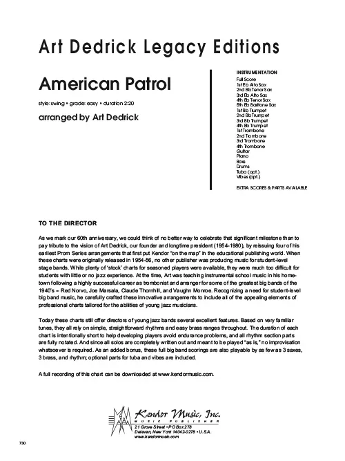 Kendor Music American Patrol Full Score noty swing