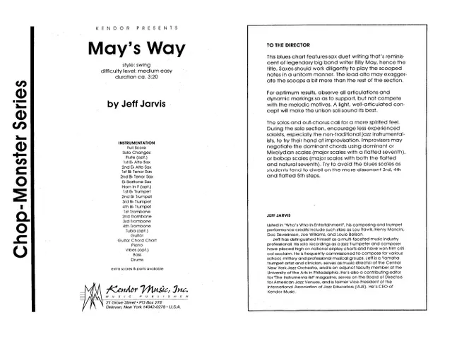 Kendor Music May's Way partitura full score swing