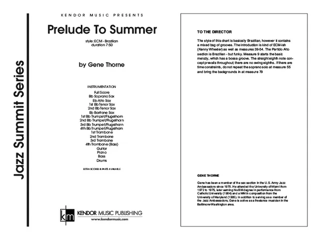 Kendor Music Prelude To Summer partitura brazilská bossa