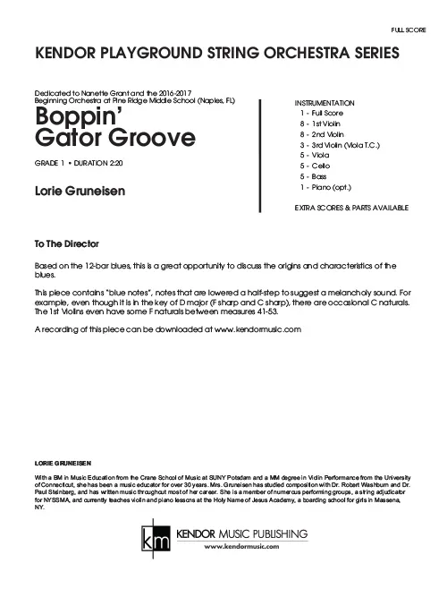 Kendor Music Boppin’ Gator Groove partitura