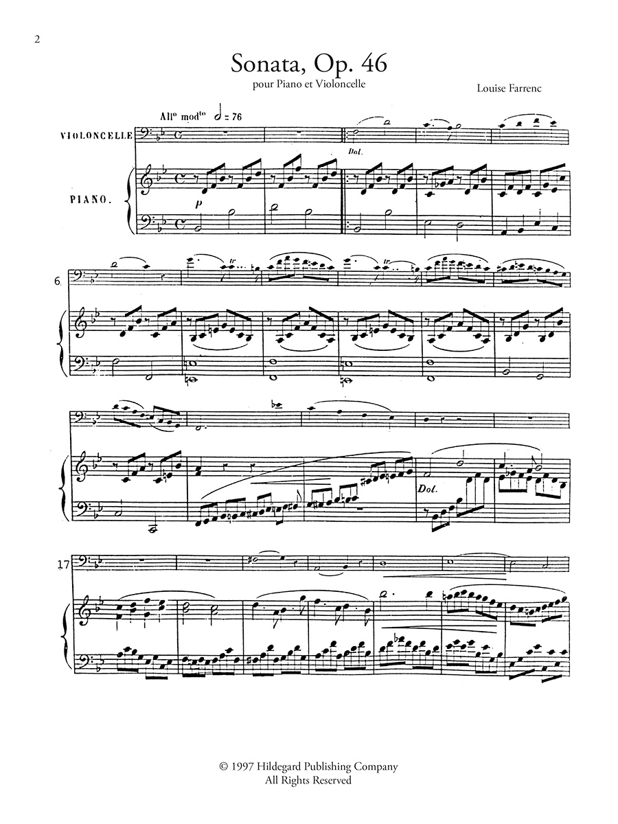 Hildegard Publishing Company Sonata Op. 46 noty cello klavir