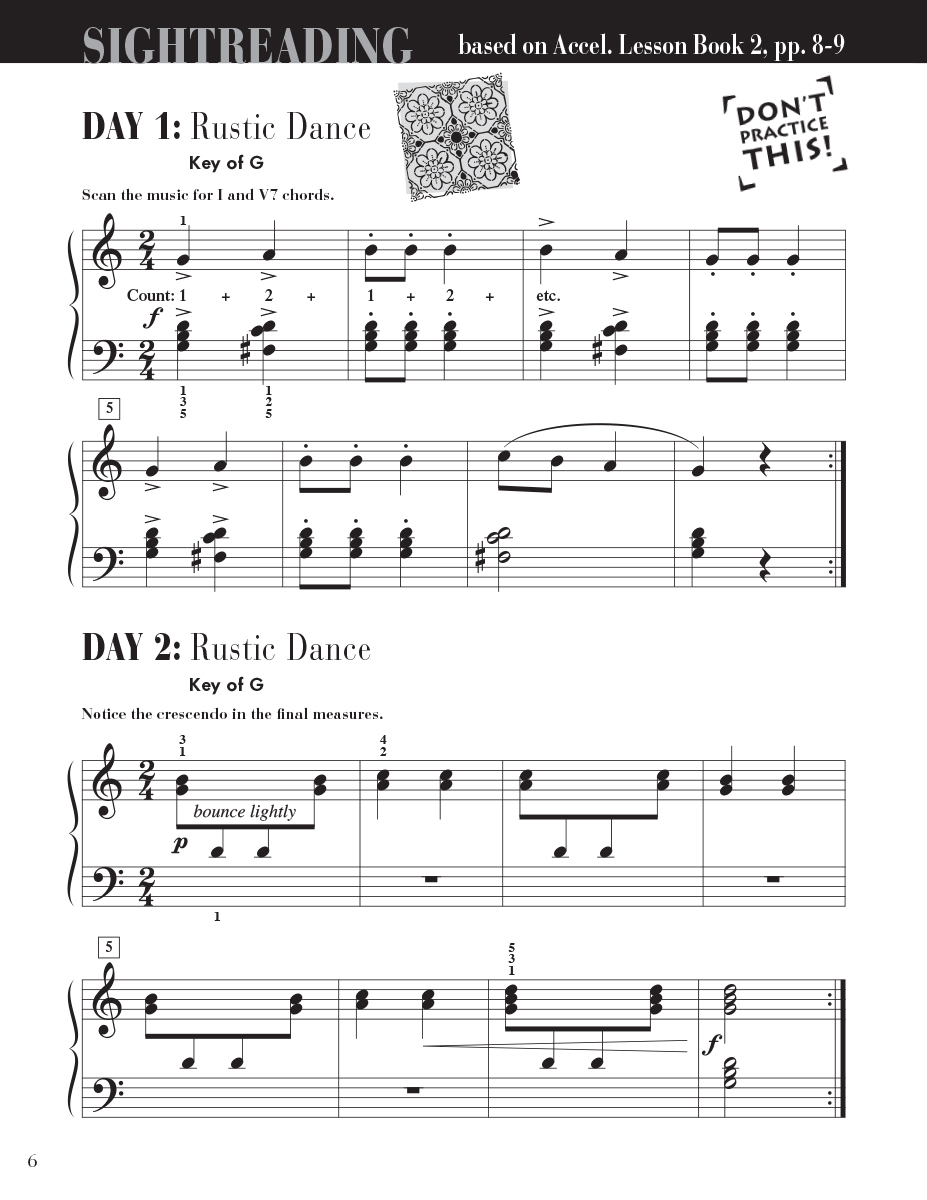 Faber Accelerated Piano Adventures Sightreading Book 2 noty na klavír