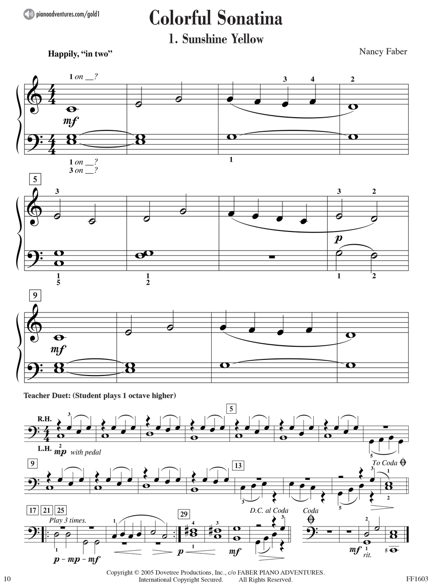 Faber Piano Adventures Gold Star Performance Level 1 noty klavír