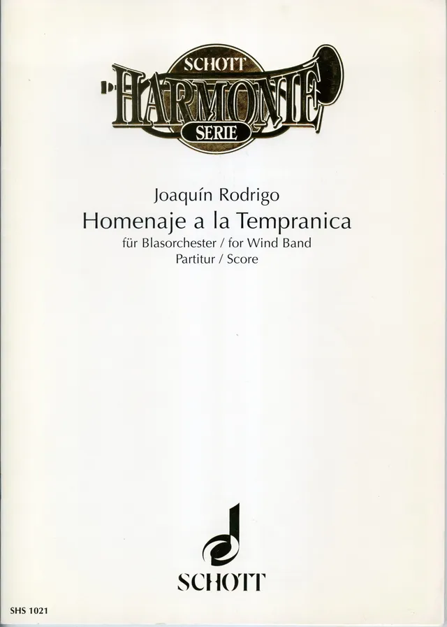 Ediciones Joaquín Rodrigo Homenaje a la Tempranica partitura