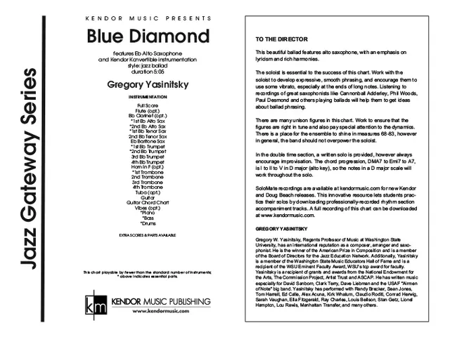 Kendor Music Blue Diamond partitura balada alt saxofon