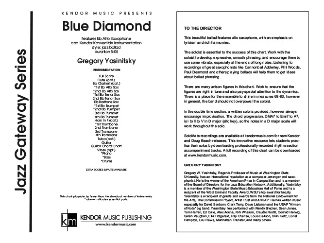 Kendor Music Blue Diamond partitura balada alt saxofon