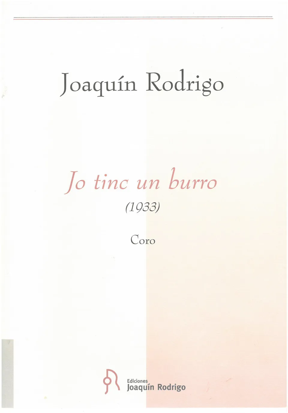 Ediciones Joaquín Rodrigo Jo tinc un burro noty smíšený sbor
