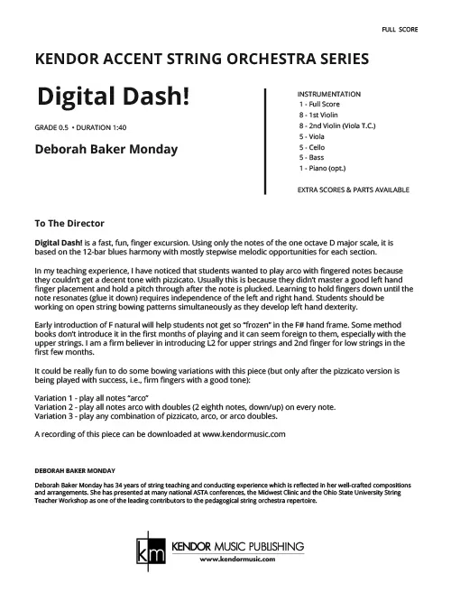 Kendor Music Digital Dash! partitura full score 12taktové blues