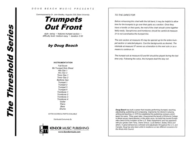 Kendor Music Trumpets Out Front Full Score partitura trumpety