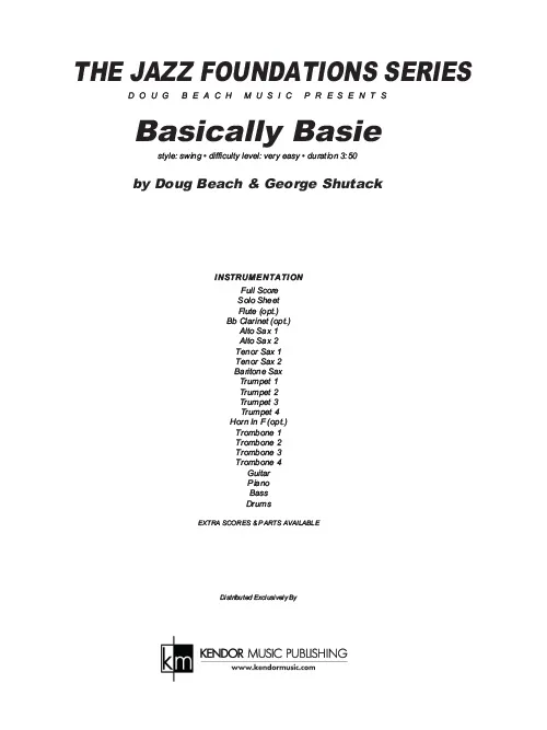 Kendor Music Basically Basie partitura full score swing