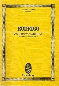 Ediciones Joaquín Rodrigo Concierto madrigal partitura 2 kytary
