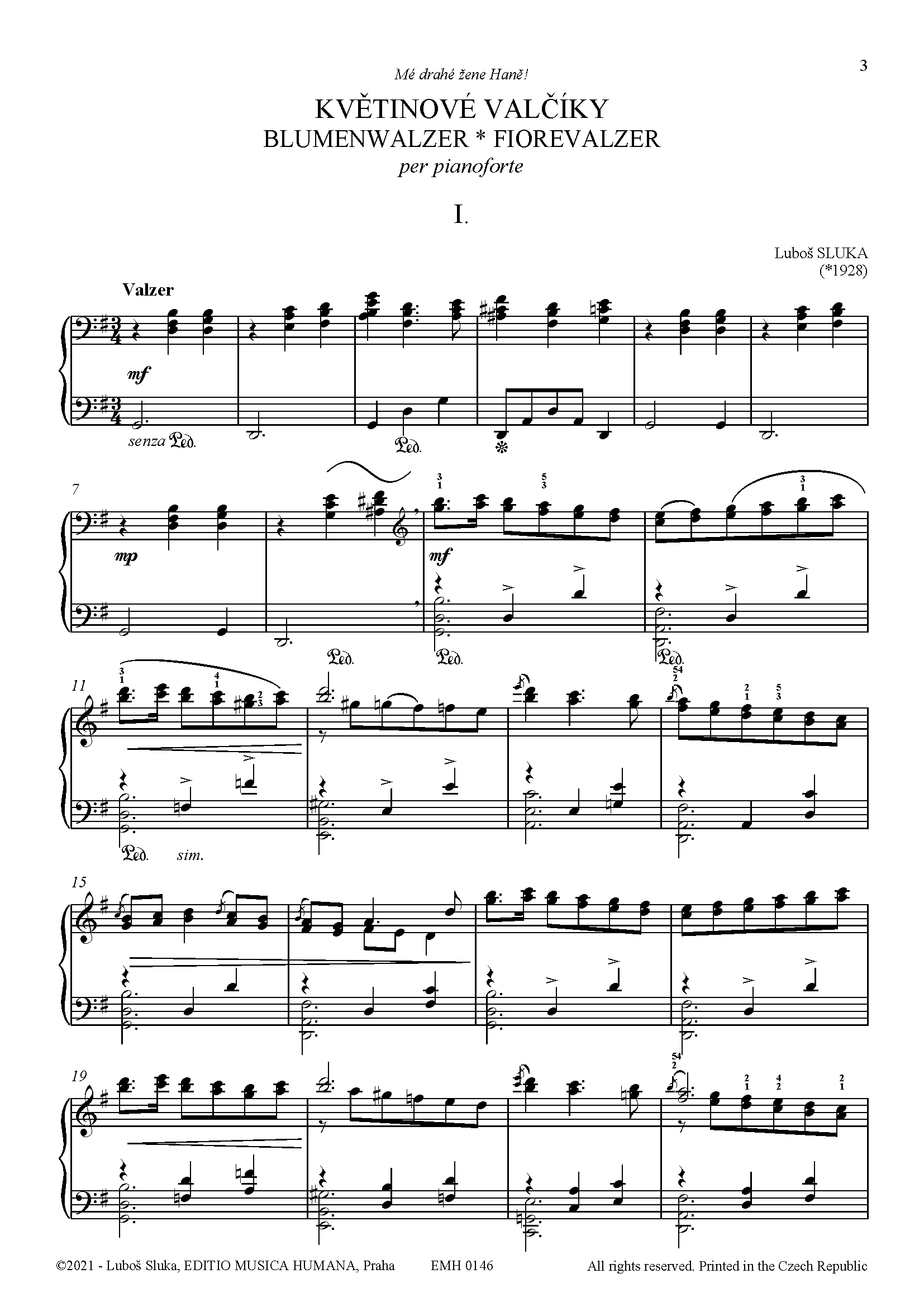 Editio Musica Humana KVĚTINOVÉ VALČÍKY noty pro klavír 22 stran