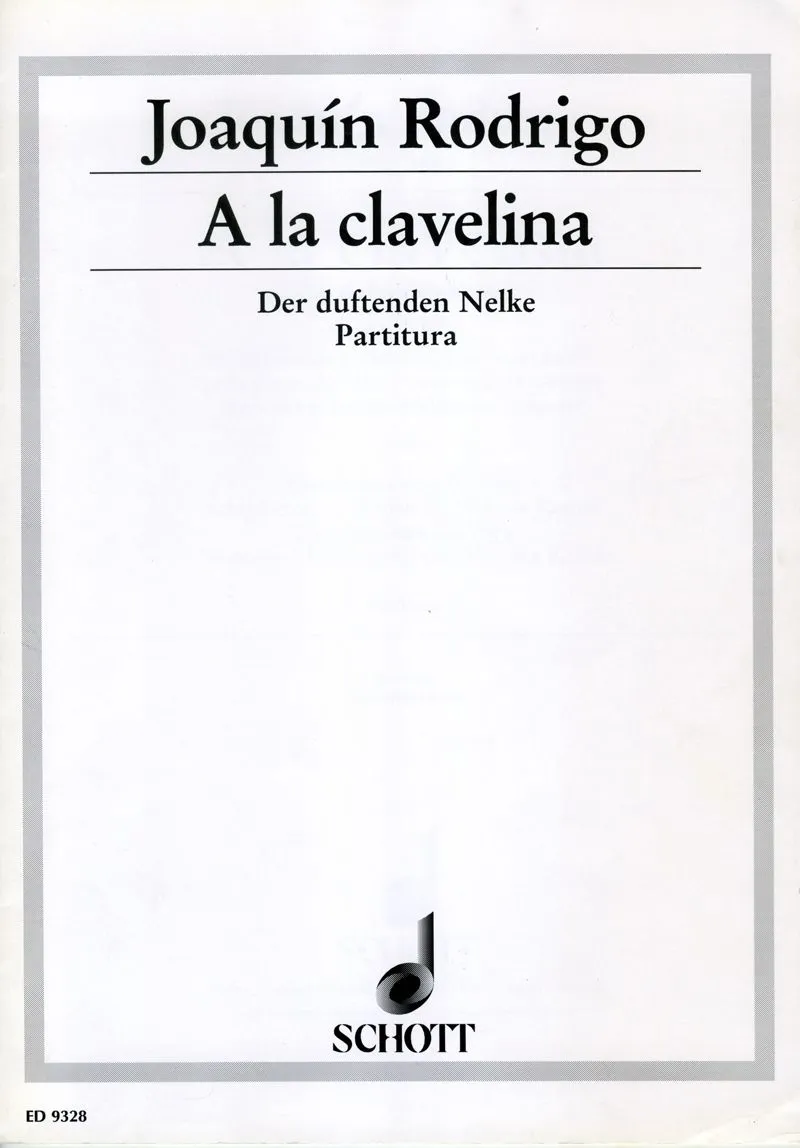Ediciones Joaquín Rodrigo A la clavelina noty pro sbor a orchestr