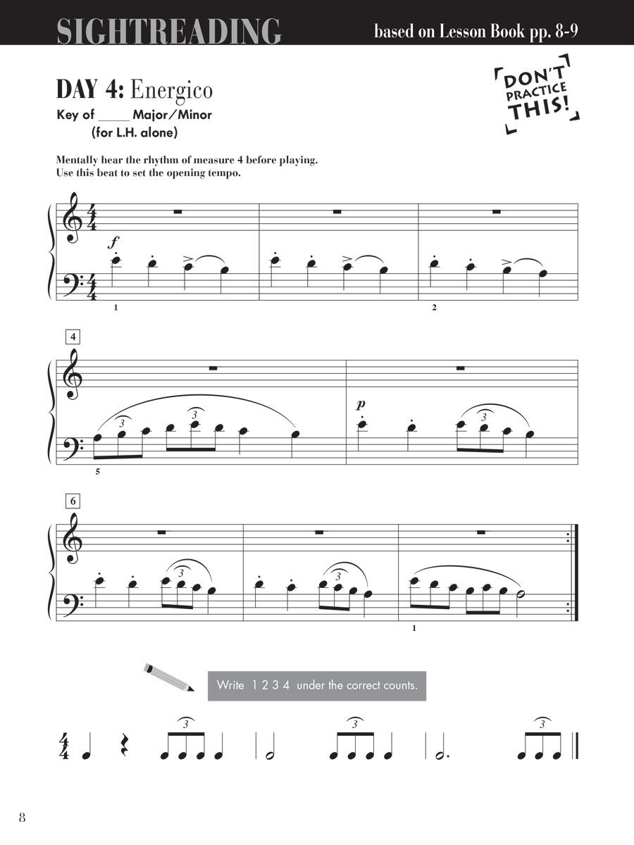 Faber Piano Adventures Level 3B Sightreading noty pro klavír