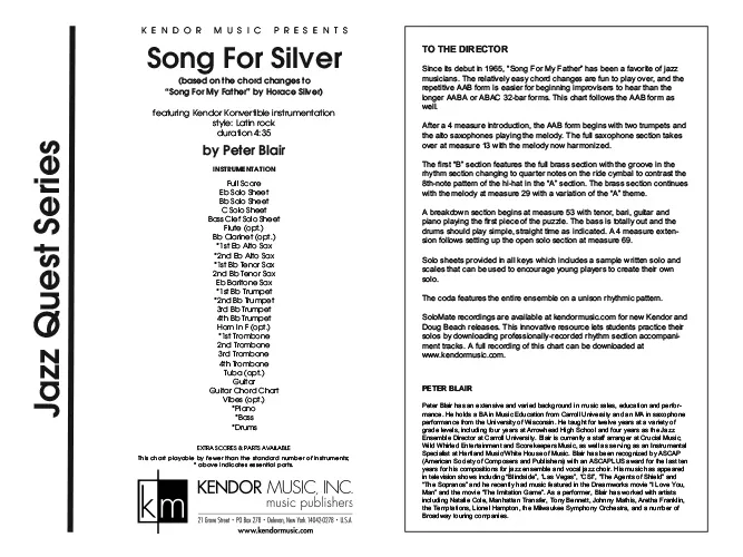 Kendor Music Song For Silver partitura latin rock 9-17 hráčů