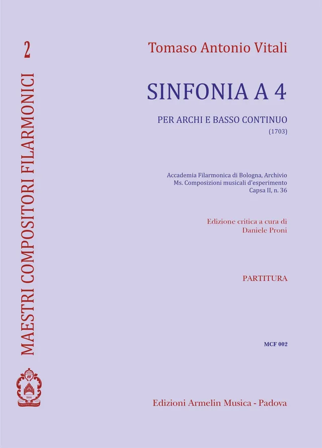 Armelin Musica Sinfonia a 4 partitura hlasy