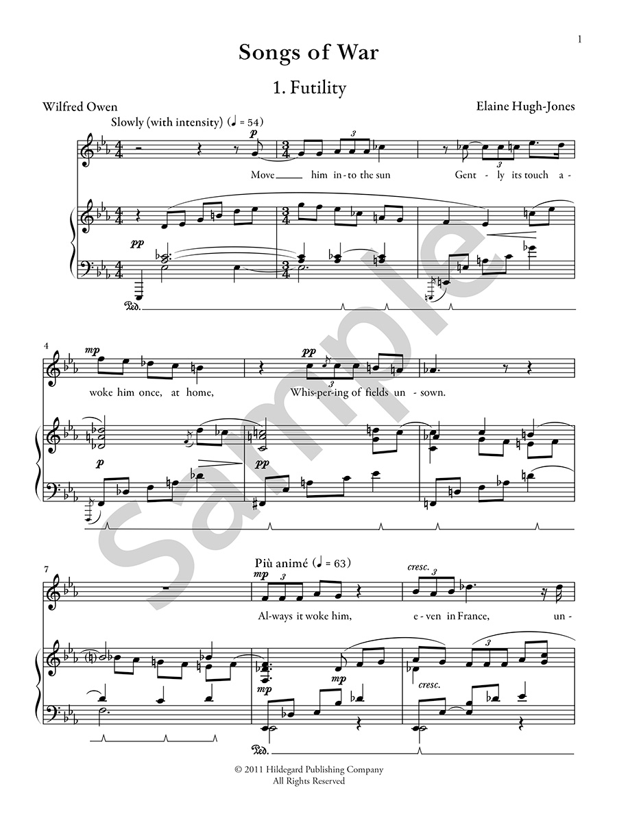 Hildegard Songs of War Hugh-Jones noty pro zpěv a klavír 4 písně