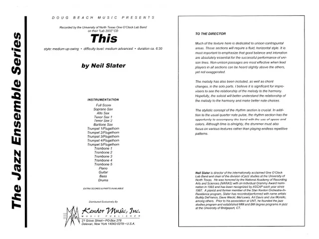 Kendor Music This partitura Full Score medium swing