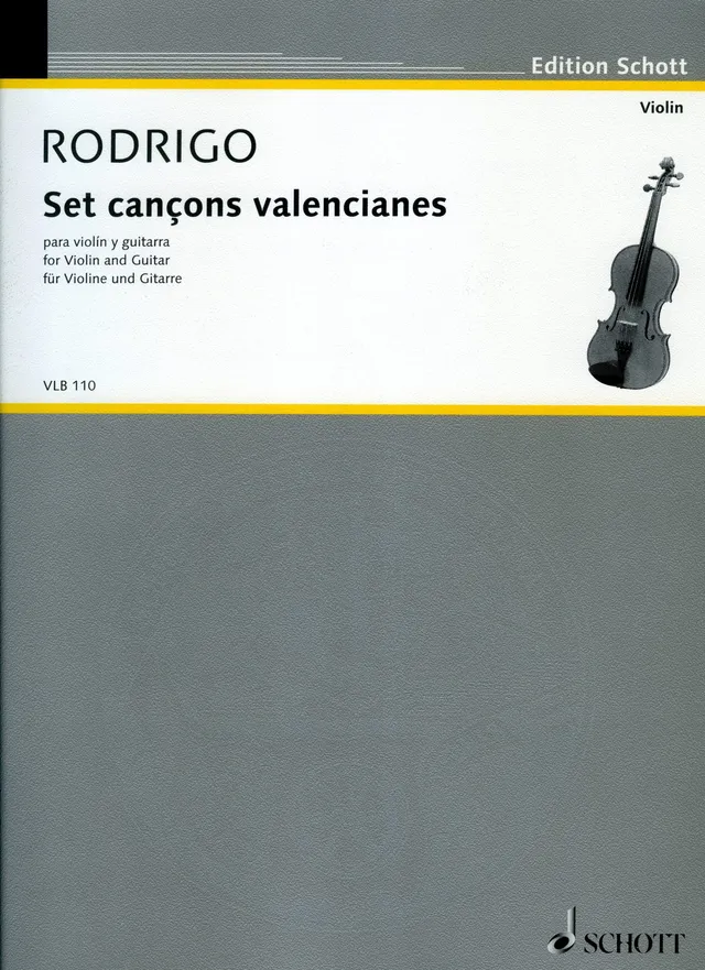 Ediciones Joaquín Rodrigo Set cançons valencianes noty flétna kytara