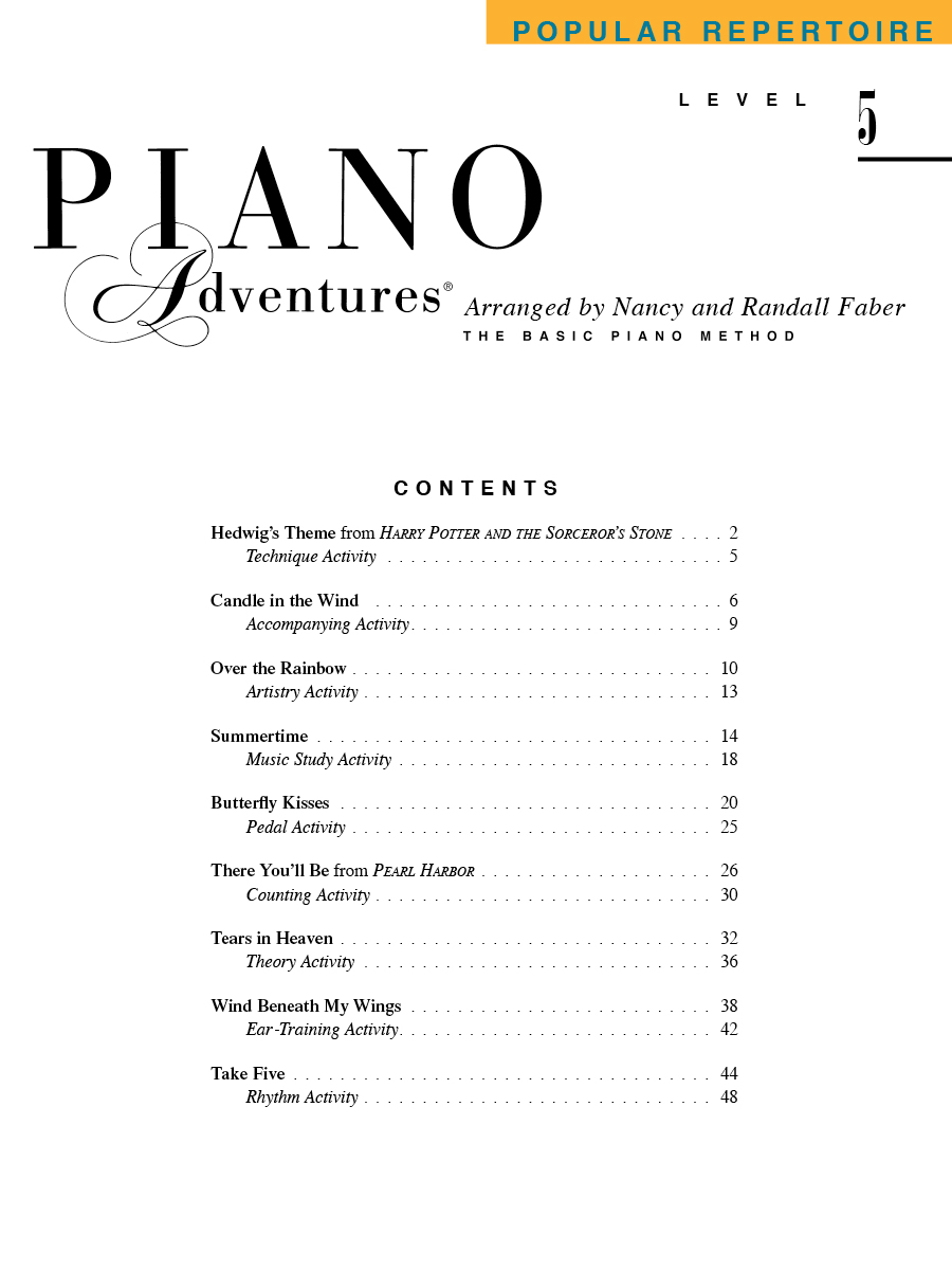 Faber Piano Adventures Level 5 Popular Repertoire noty hity