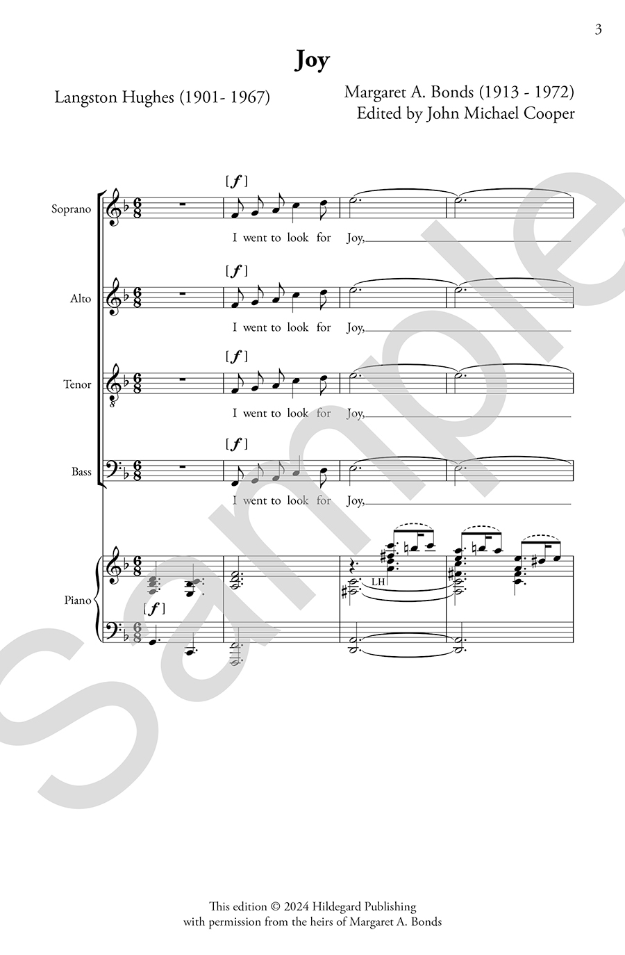 Hildegard Joy Bonds noty SATB digitální vydání