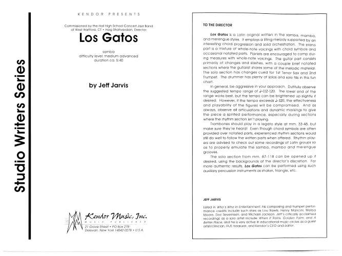 Kendor Music Los Gatos partitura noty samba