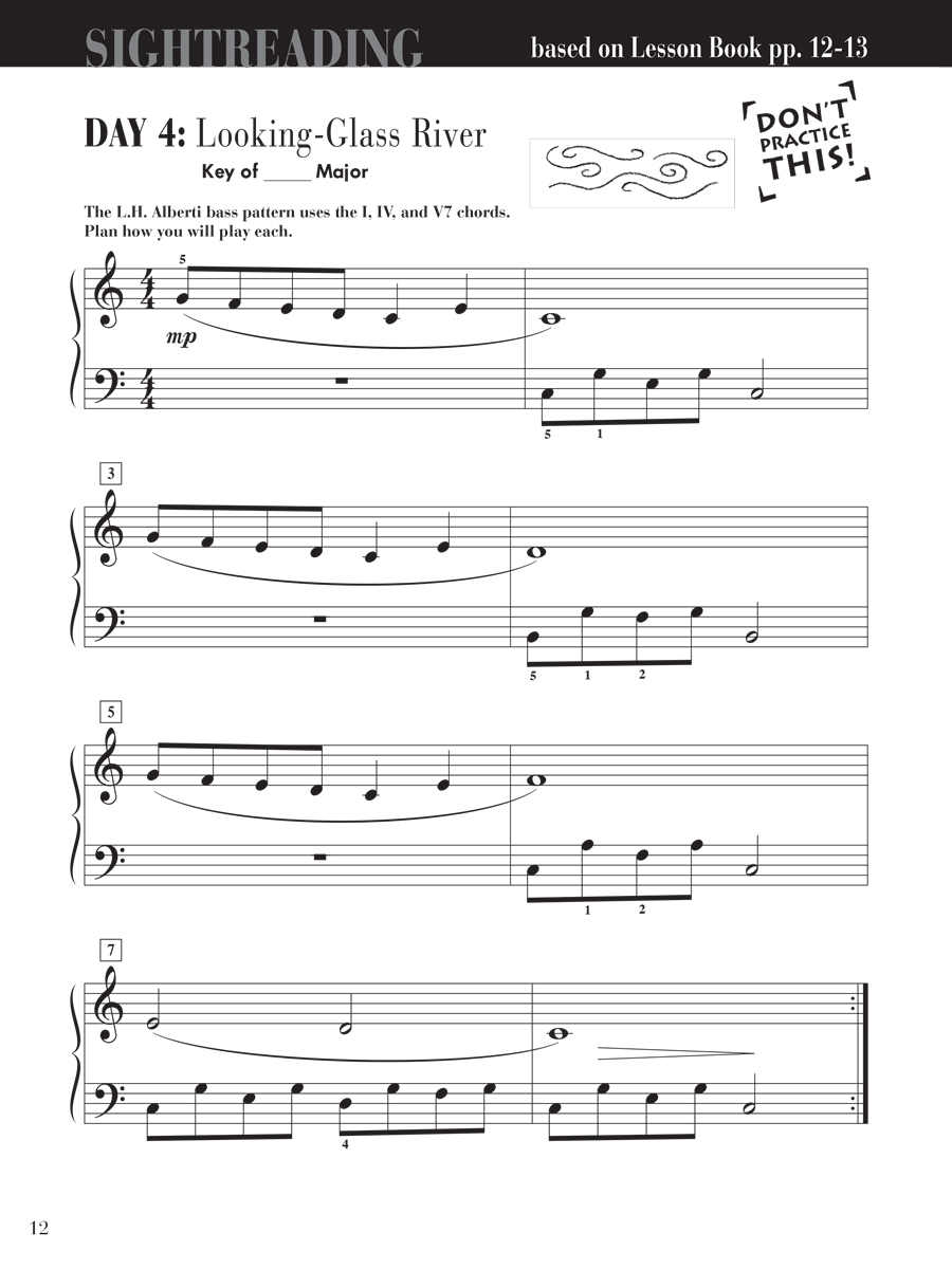Faber Piano Adventures Level 3A Sightreading Book noty