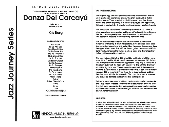Kendor Music Danza Del Carcayu noty full score samba