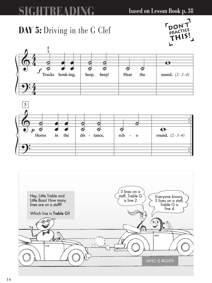 Faber Piano Adventures Primer Level noty sightreading pro klavír