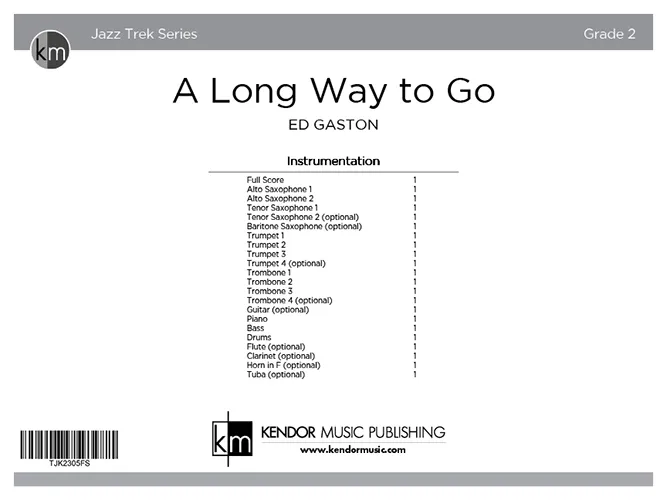 Kendor Music A Long Way to Go Full Score partitura rock