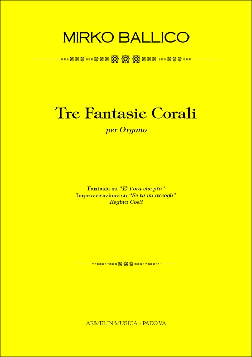 Armelin Musica Tre Fantasie Corali noty pro varhany