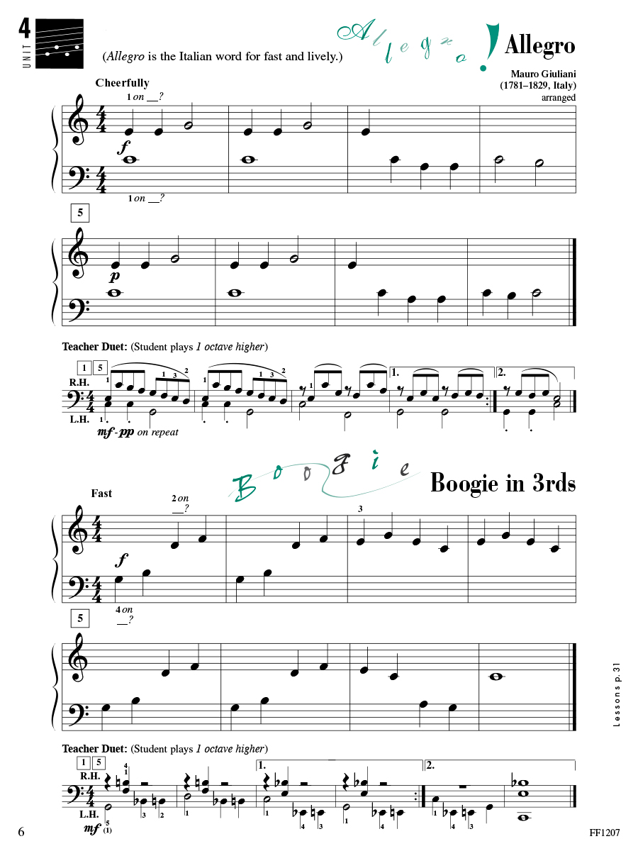 Accelerated Piano Adventures Performance Book 1 skladby