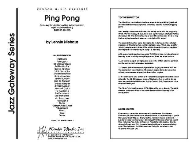 Kendor Music Ping Pong partitura swing pro orchestr
