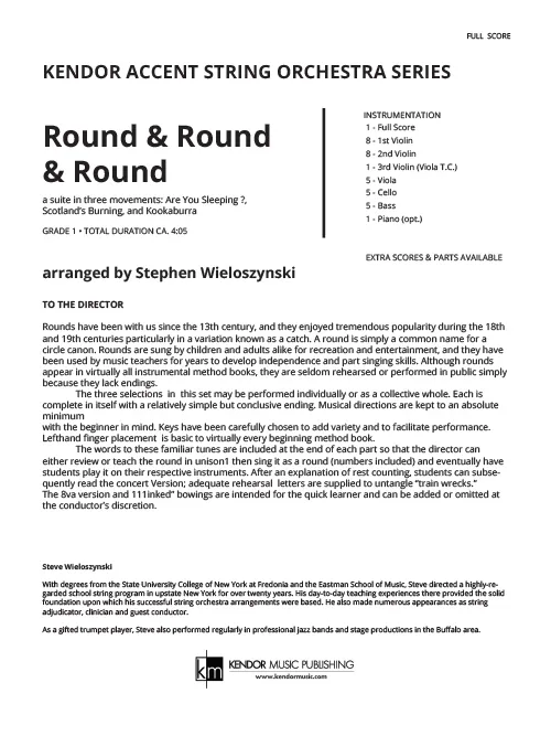 Kendor Music Round & Round & Round partitura Full Score