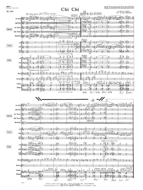 Kendor Music Chi Chi Full Score partitura bebop