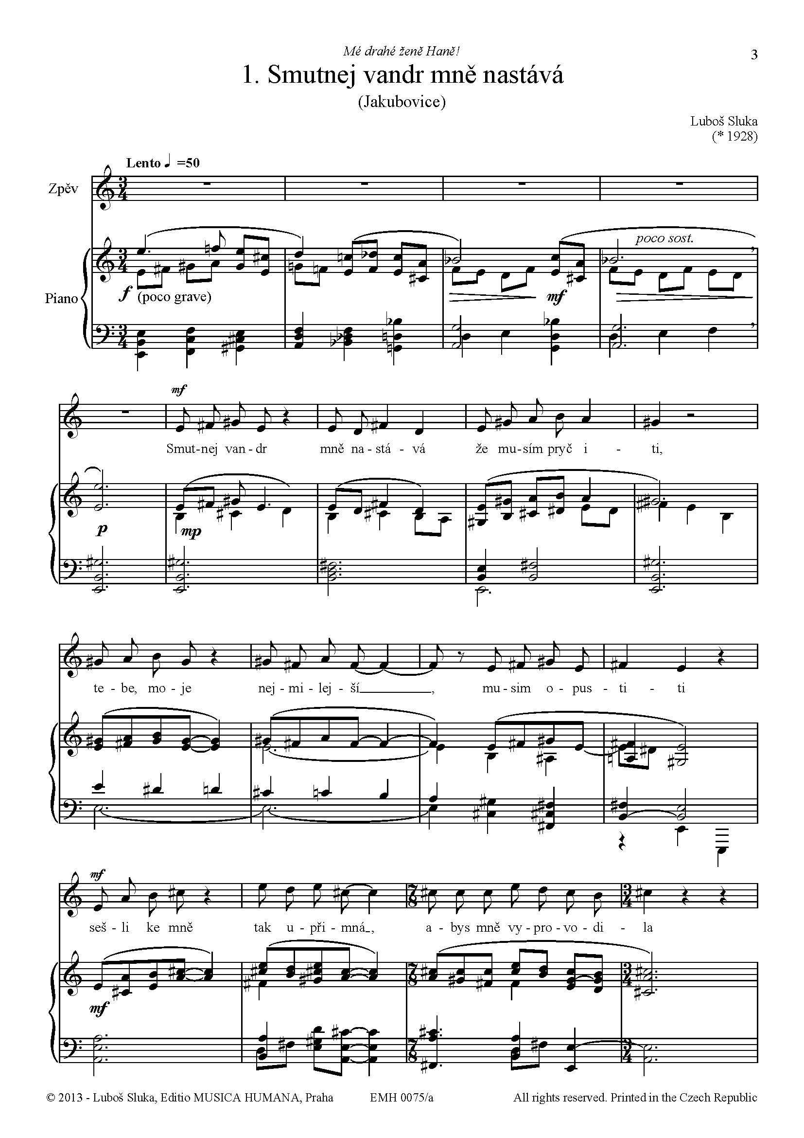 Editio Musica Humana Kladské písně noty střední hlas klavír