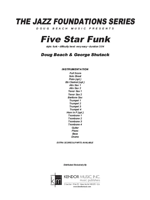 Kendor Music Five Star Funk Full Score partitura funk