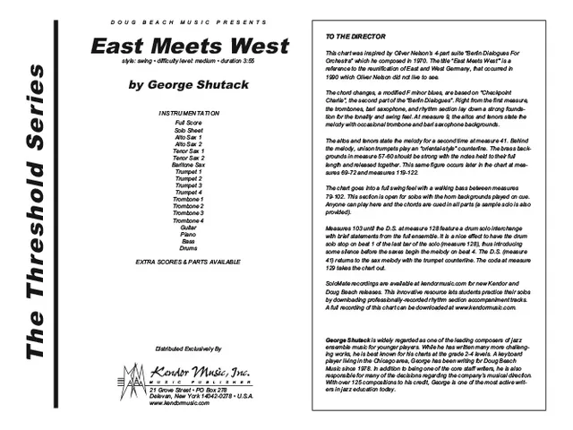 Kendor Music East Meets West partitura Full Score Swing