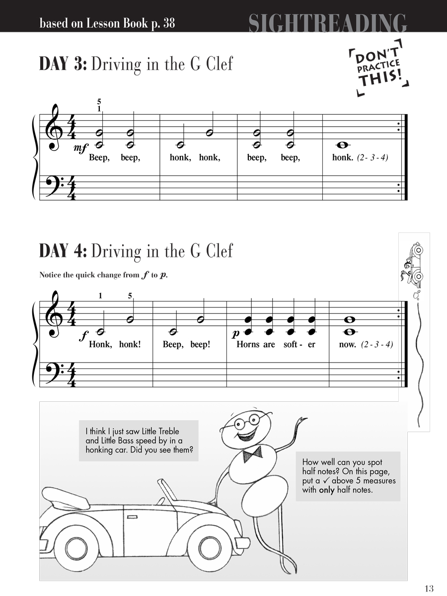 Faber Piano Adventures Primer Level noty sightreading pro klavír
