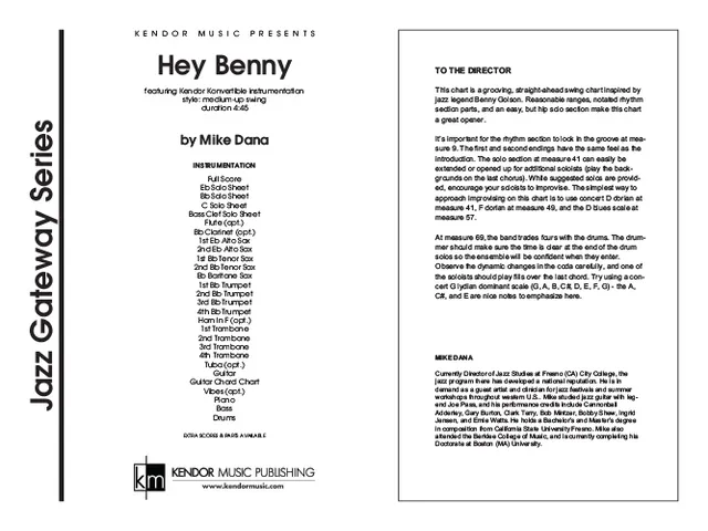 Kendor Music Hey Benny noty pro big band medium swing