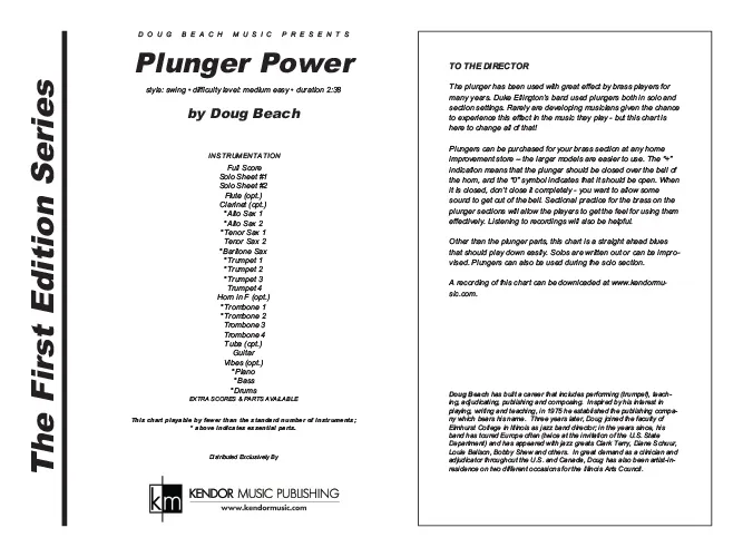 Kendor Music Plunger Power partitura Full Score swing