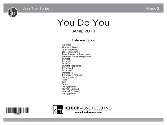 Kendor Music You Do You partitura Full Score soul rock