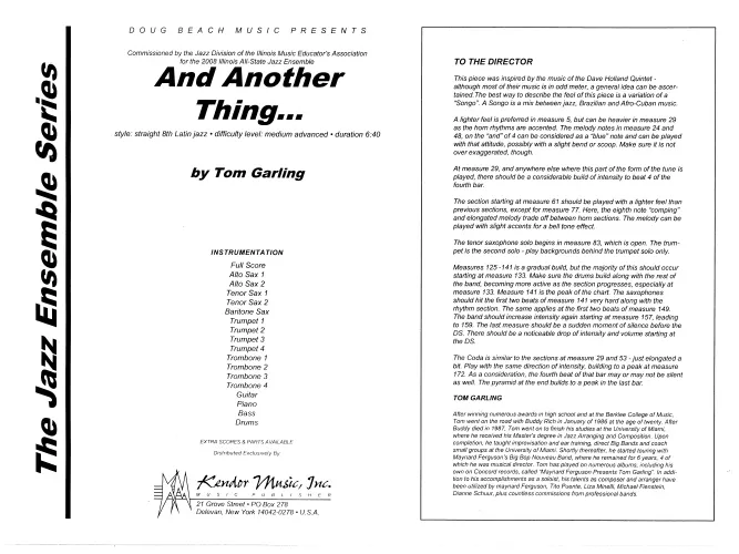 Kendor Music And Another Thing partitura latin jazz