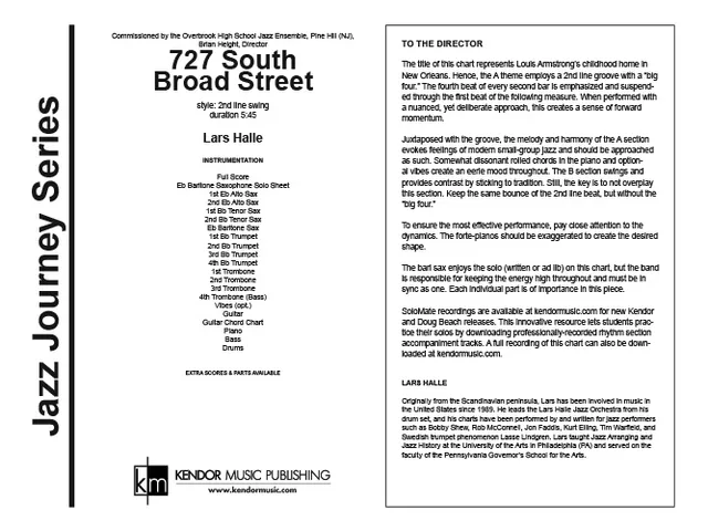 Kendor Music 727 South Broad Street partitura jazz