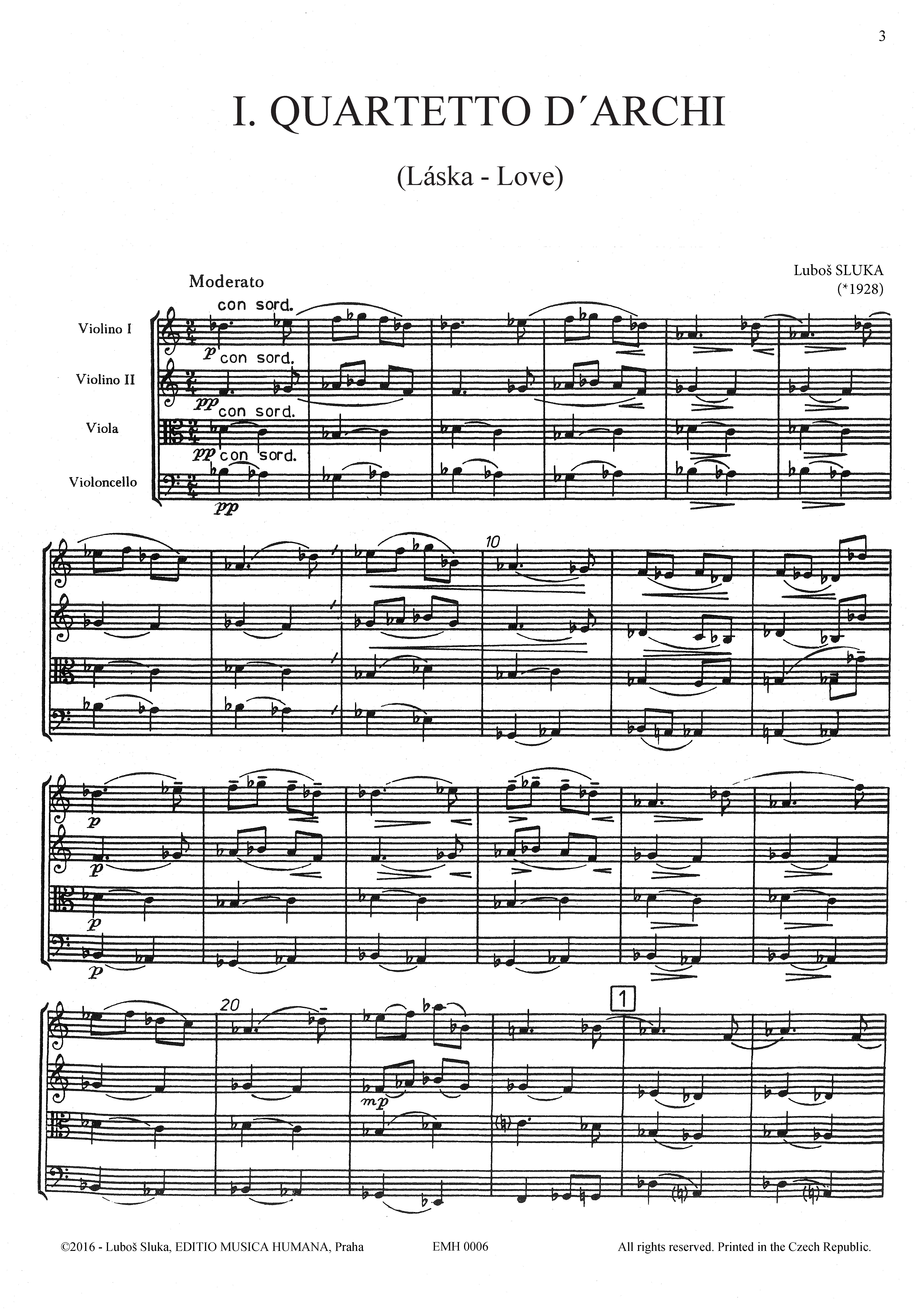 Editio Musica Humana I. Quartetto d’archi partitura 54 stran