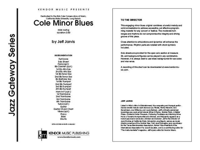 Kendor Music Cole Minor Blues partitura pro band swing