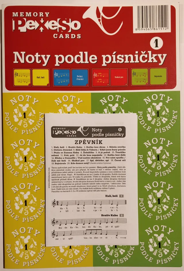 EDITIO KAREZ Pexeso Noty podle písničky 1 hra 40 karet